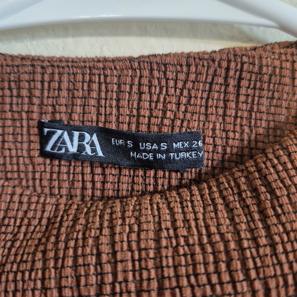 Zara Long Sleeve Brown Dress - Picture 2 of 3